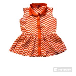 Baby Girl's Dress. Size 10-12months. Orange and White. Chillipop